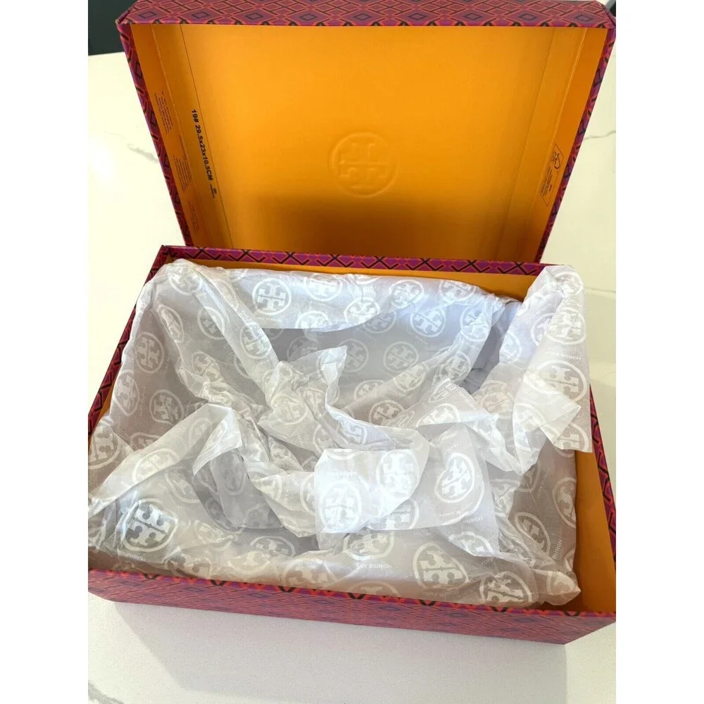 Authentic Tory Burch Shoebox Storage Decor Gift Box‎ W/ Tissue Paper 12x9x4.5